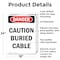Signmission Caution Buried Cable Danger Sign, Aluminum, 18in W x 24in L, 2PK OS-2PACK-DS-A-1824-V-2277 - alternate 4